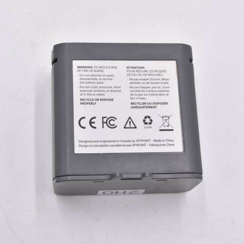 Spypoint Lithium Battery Pack/Charger Fits Micros/Force 20 Cams, Black