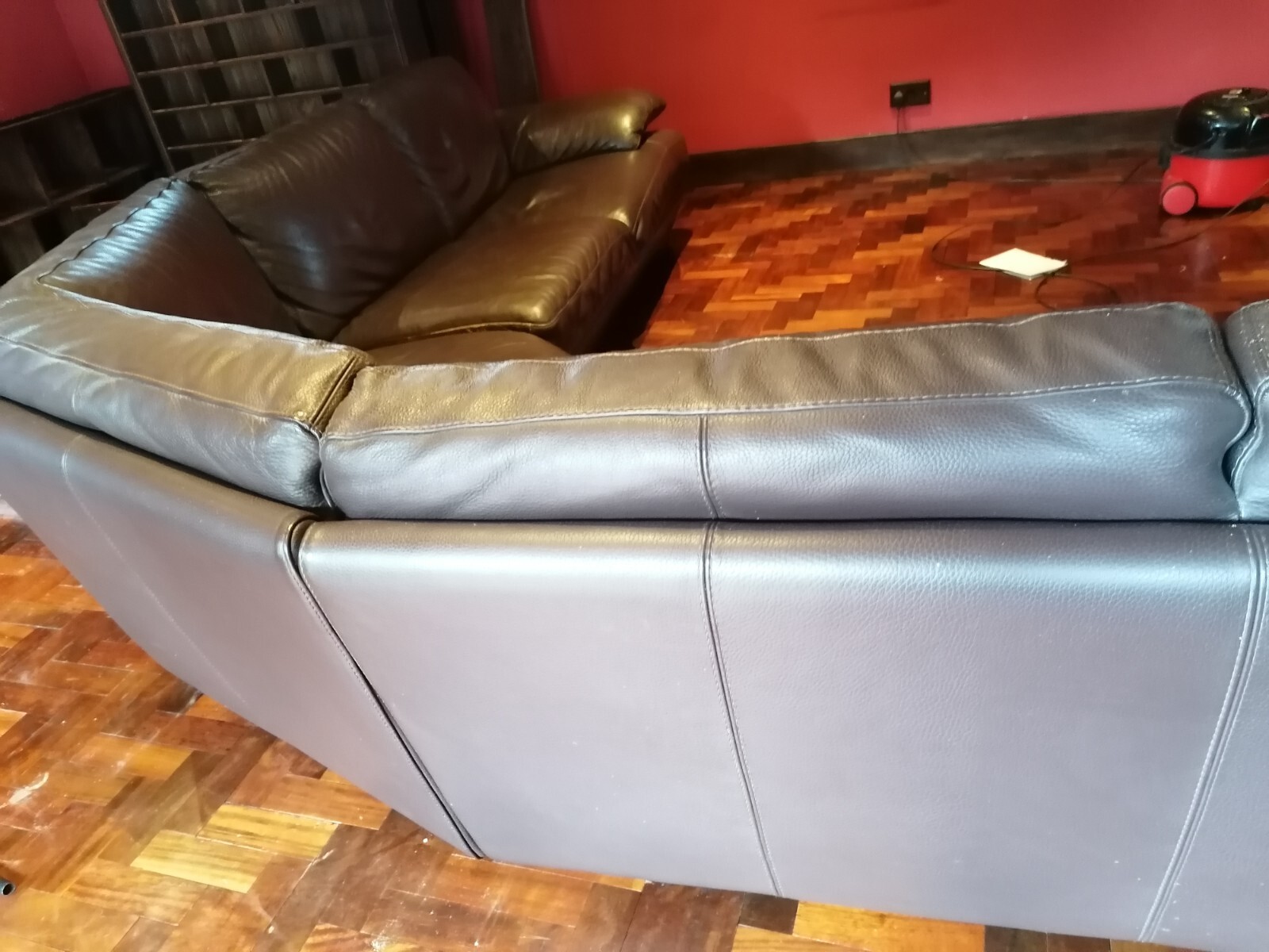 Natuzzi Brown Leather Corner Sofa eBay