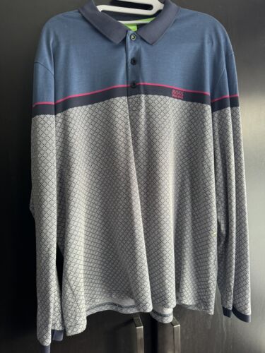 RARE Hugo Boss Polo Long Sleeved top size XXL men's Immaculate - Afbeelding 1 van 7