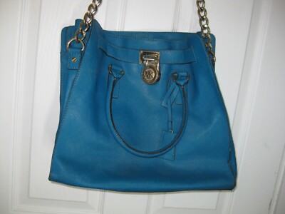 Michael Kors Women's Hamilton Handbag Saffiano Leather Blue Green