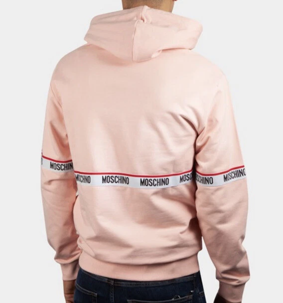 Felpa con cappuccio da uomo rosa Moschino taglia large prezzo speciale £215 #y10