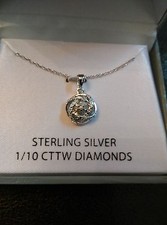 .10ctw Round Genuine Diamond Sterling Silver Lovely Floral Necklace
