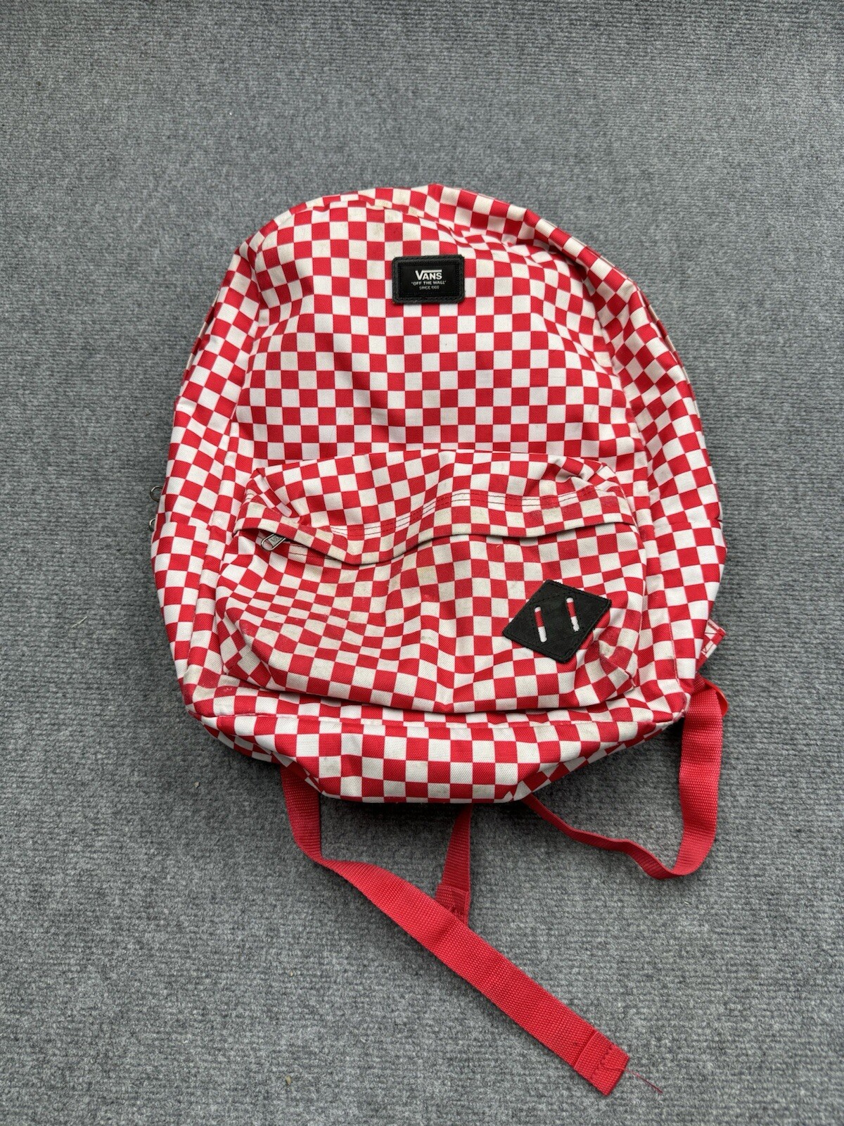 Vans Back Pack Checkered Back Pack Red White - image 2
