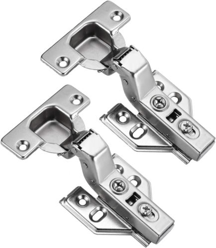 2Pcs Frameless Cabinet Door Concealed Hinges,Soft-Close,European Inset,Nickel Pl - Picture 1 of 8