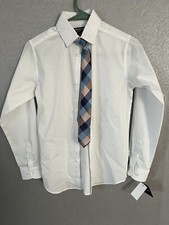 Van Heusen Boys' Long Sleeve Collared Button-Down Dress Shirt and Tie Set