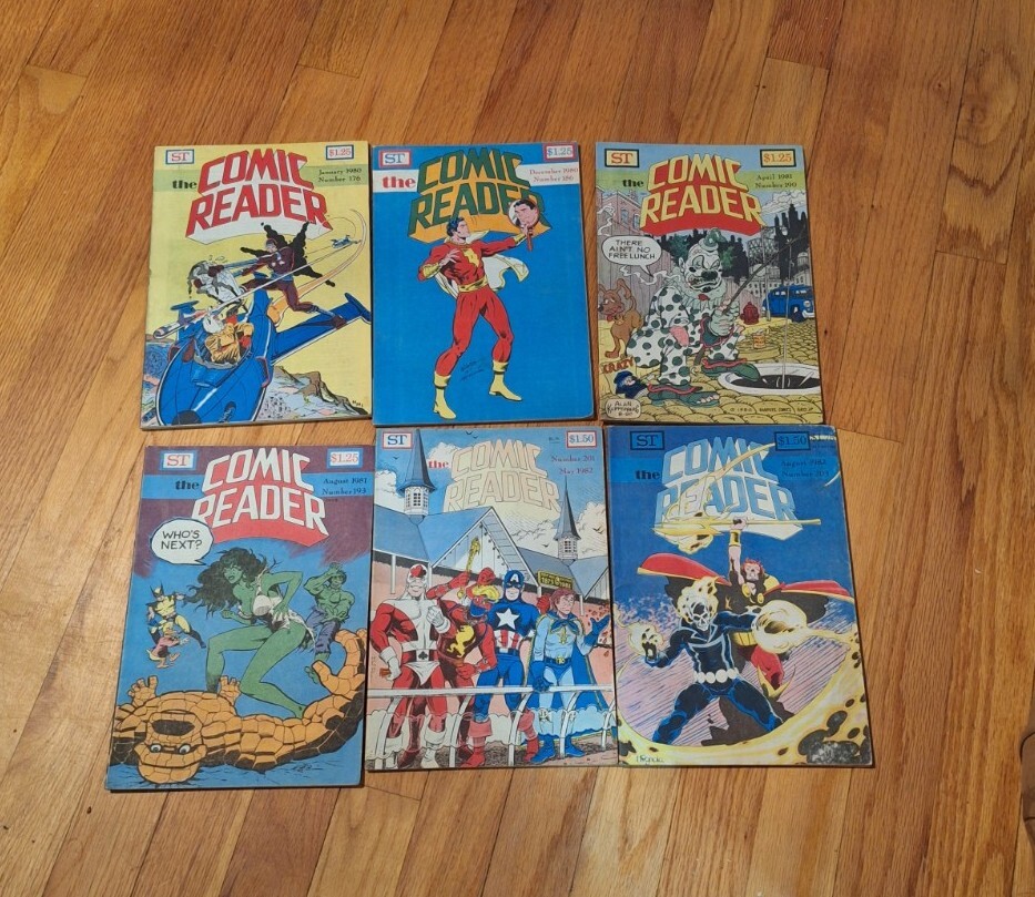 Lot Of 6 The Comic Reader FANZINE 1980 1981 1982 Ditko 176 186 190 193 ...