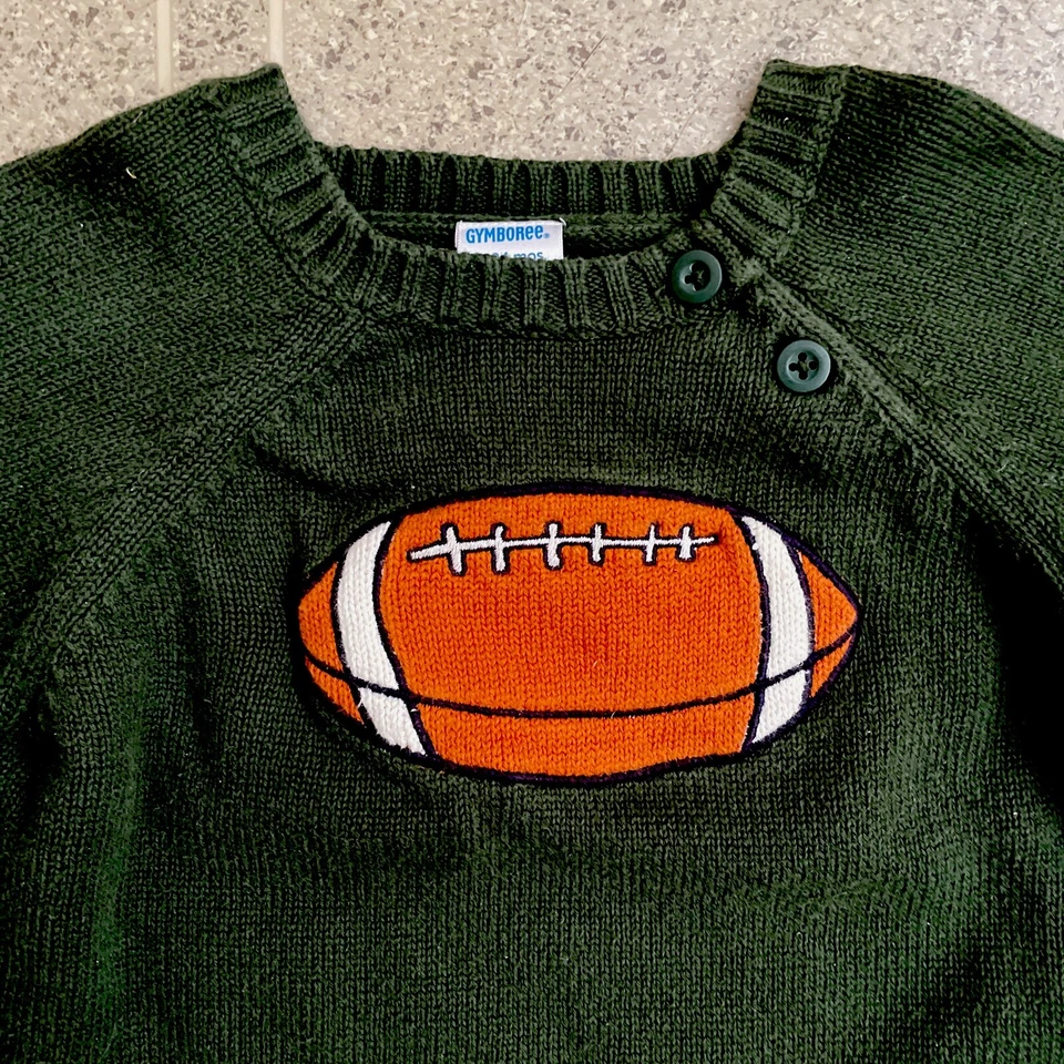 Suéter de fútbol americano verde oscuro manga larga Gymboree 18-24 Mo Foto 2 de 3