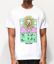 ALAB A-Lab Mens Live A Little Sunflower Live A Little White Tee Shirt New S,M,L
