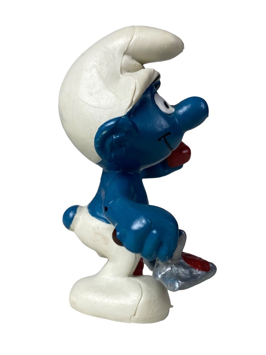 Figurine Schtroumpf Schleich Rare - Socle Italien Italie - Années 80 (1982) - Réf 20009