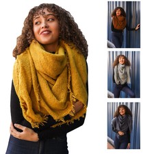 Women Blanket Oversized Tartan Scarf Wrap Shawl Plaid Cozy Checked Pashmina