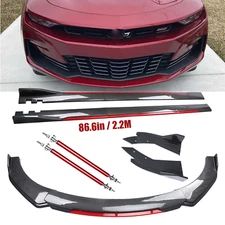Front Bumper Lip Spoiler Side Skirt For 2015 Chevrolet Camaro Bod Kit