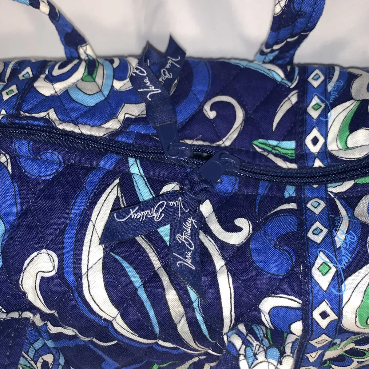 Vintage Vera Bradley Purse Small Travel Bag Mediterranean Blue W