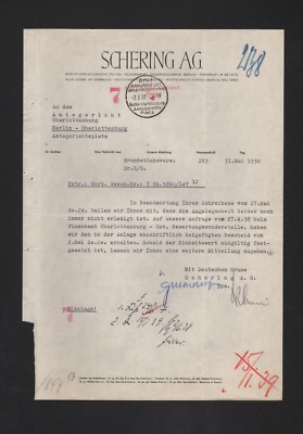 BERLIN, Brief 1938, Schering AG Abteilung Chemie
