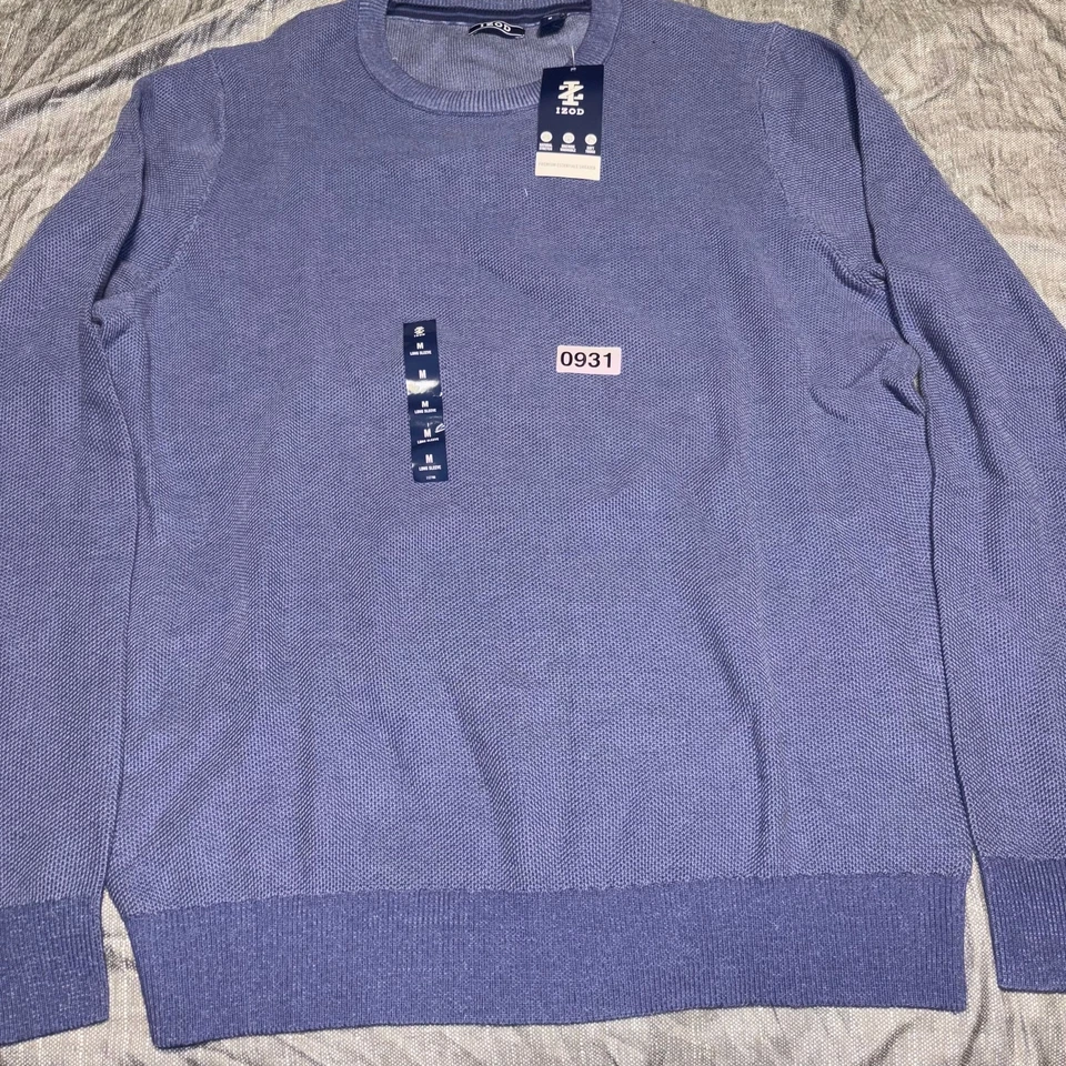 Новый IZOD Premium Essentials Crewneck свитер мужской размер M фиолетовый мягкий сенсорный - Изображение 2 из 4
