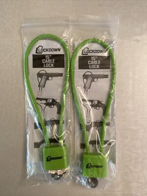 Firearm Handgun Rifle Shotgun Gun Cable Lock 15'' Lockdown Brand New 2 Locks