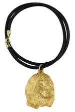 Afghan Hound, Afghane II - Dog Collar, Gold-Plated Pendant For Dog