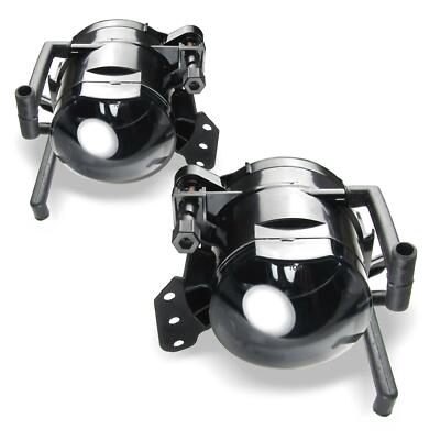 For BMW 5 Series E60 E61 2X Fog Lights Clear Glass Black + Bulbs HB4 Set