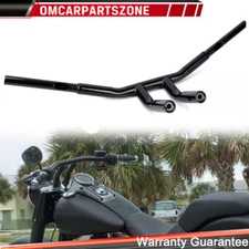 Black 8" Rise Drag Fat T-Bar 1-1/4" Handlebar For Harley Sportster XL Dyna FLS