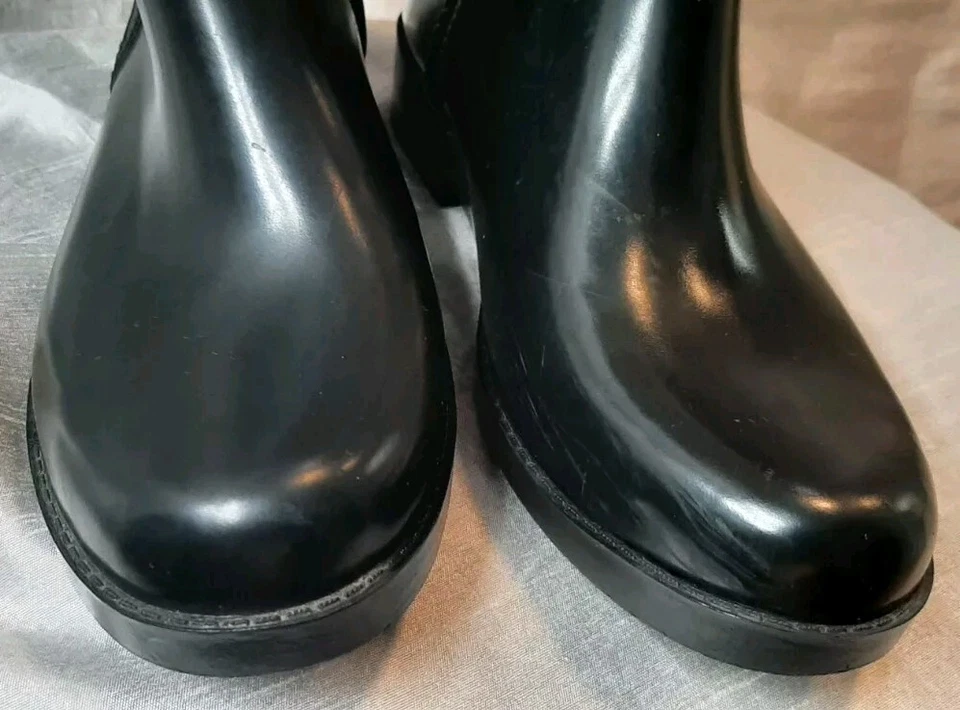 Botas de Lluvia Altas Coach Genuinas Talla 6B Tristee Estampado Leopardo Corsé Con Cordones Espalda Foto 4 de 4