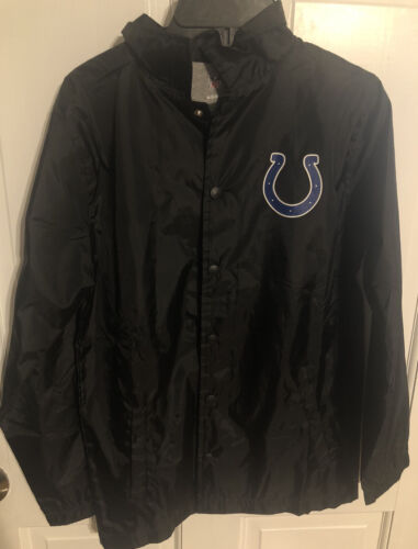 Indianapolis Colts NFL Team Apparel Youth Snap Front BlackJacket Youth MED 10/12 - Picture 1 of 3