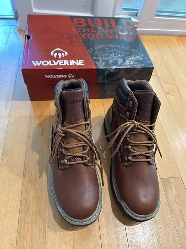 Wolverine Men's 6 Inch Raider DuraShock Peanut Soft Toe Slip Resist. Sz. 9M -NIB