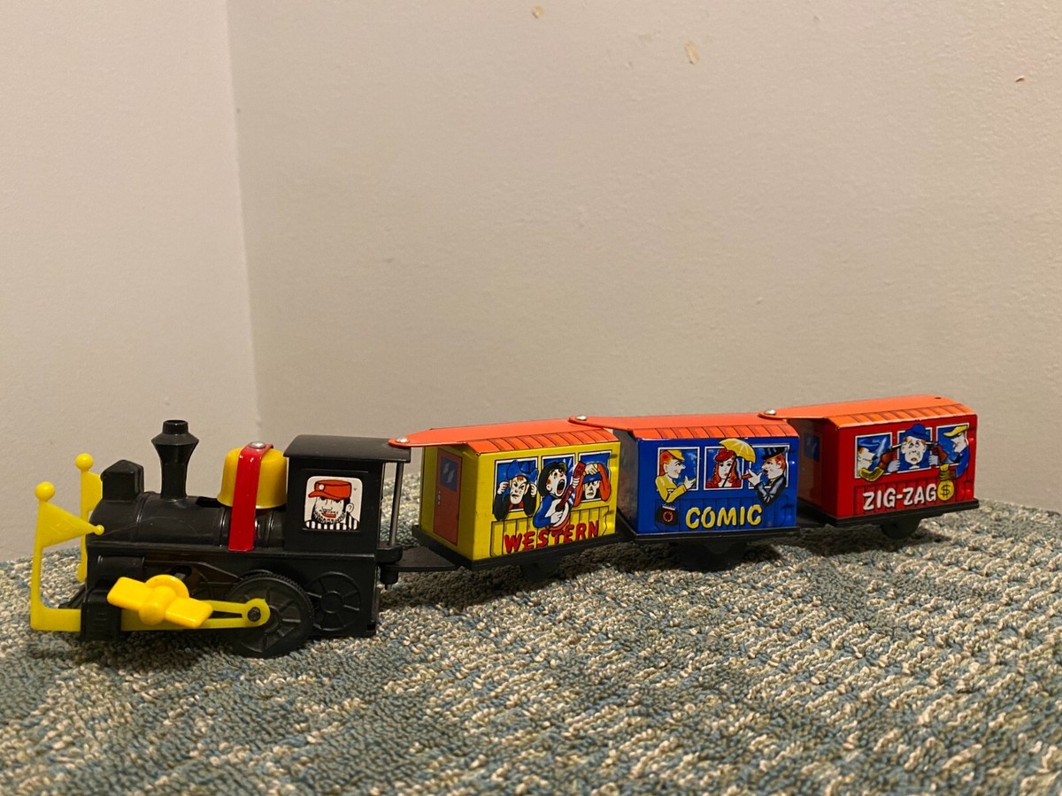 Wind Up ZIG-ZAG COMIC Western EXPRESS Tin Toy Train w/ Box Wind Up ZIG-ZAG COMIC Western EXPRESS Tin Toy Train w/ Box