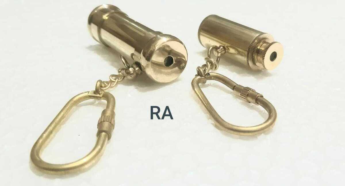 Solid Brass Miniature Functional Collapsible Telescope Keychain Solid Brass Miniature Functional Collapsible Telescope Keychain