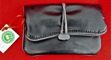 BLACK LEATHER CLUTCH PURSE ~ BRAND NEW WITH TAG ~ COST $9.95; WAS ON SALE