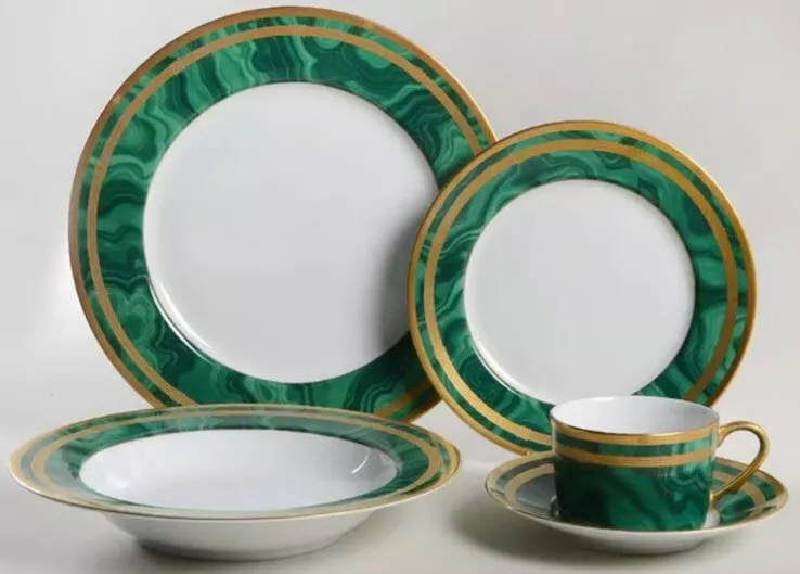 Christian Dior Malachite Guadron 5 pièces set de porcelaine vous obtenez 4 réglages !!!