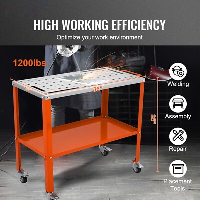 VEVOR 36''x18'' Welding Table 1200lbs Load Capacity Steel Welding Workbench Table
