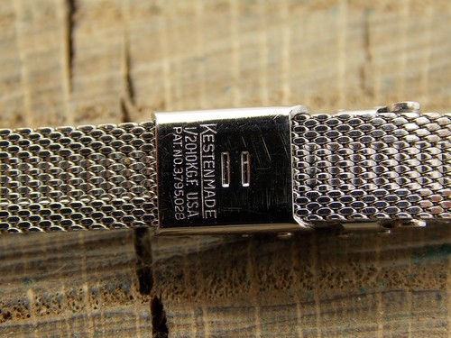 Kestenmade NOS Unused Vintage Watch Band Sliding Clasp 9mm White Gold Filled - Picture 4 of 5
