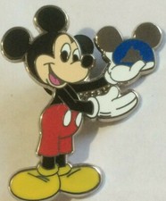 Mickey Celebrate Holding Siver Ears  disney  pin E