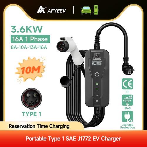 AFYEEV Portable Charger Type 1 SAE J1772 16A Electric Vehicle Charger Universal - Bild 1 von 13