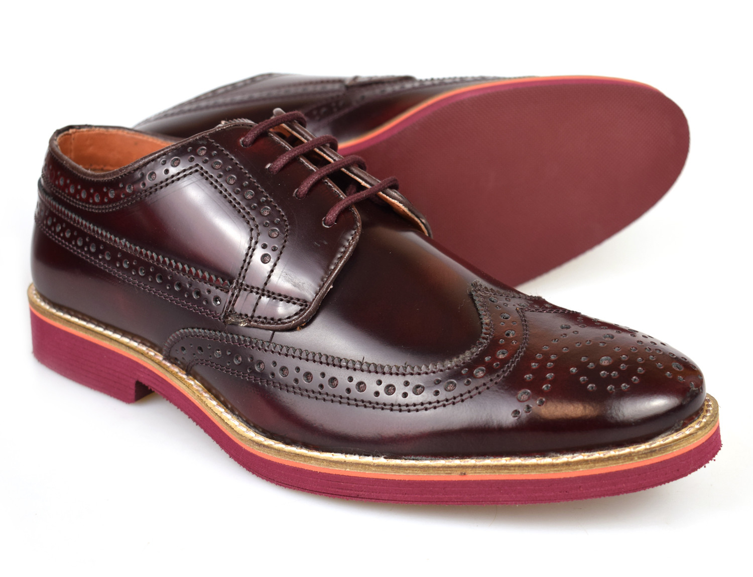 Da Uomo Premium in pelle in vernice amaranto Formale Leggero Brogues Da Uomo Premium in pelle in vernice amaranto Formale Leggero Brogues