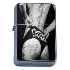 Tattoo Pin Up Girls Model D36 Flip Top Oil Lighter Wind Resistant Flame Sexy