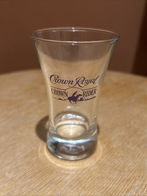 Vintage Crown Royal Crown Rider Shot Glass, ca 1980s