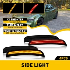 AUXITO LED Side Marker Light Housing Lamp For 15-21 Dodge Charger Red Yellow