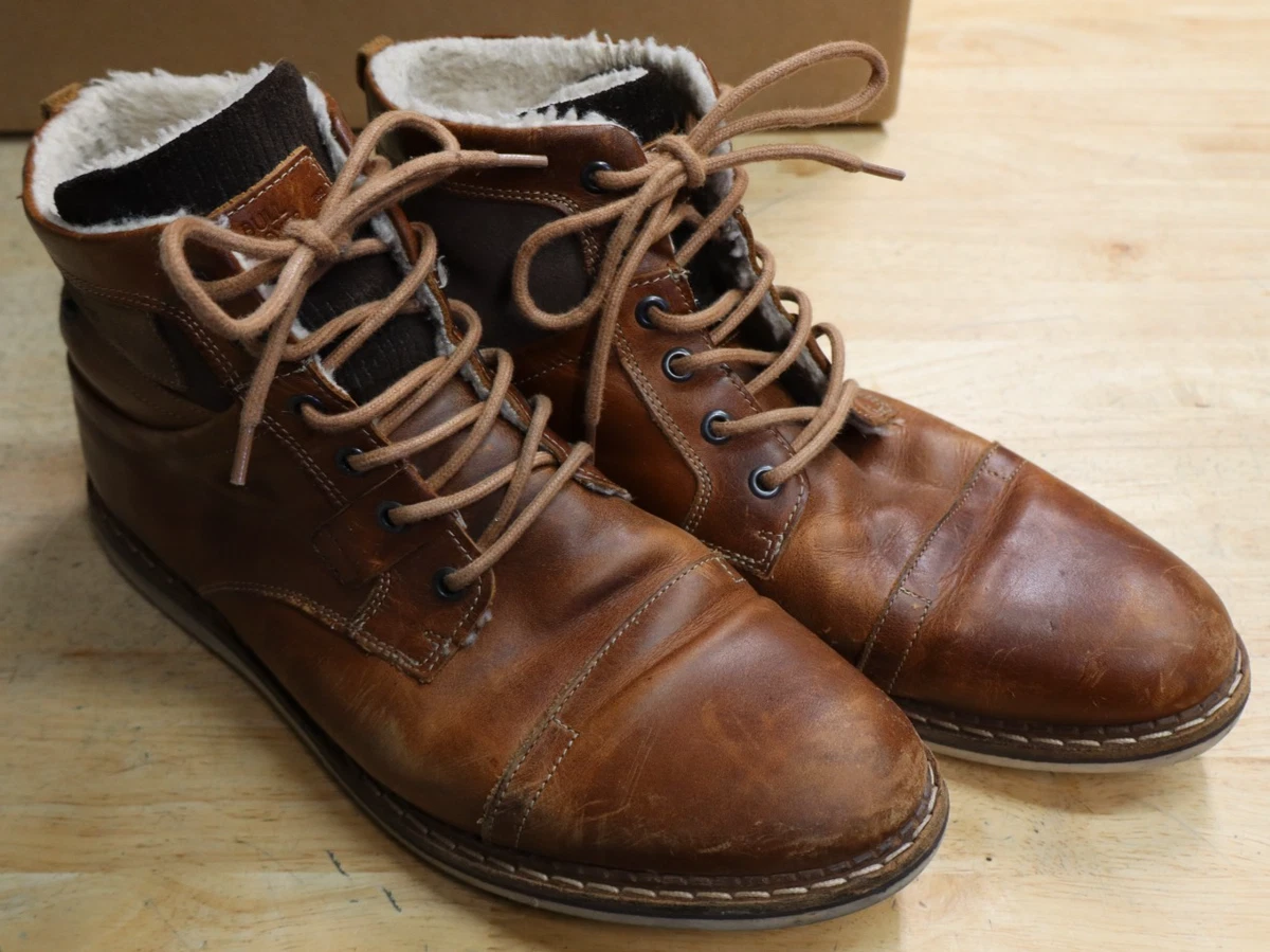 Bullboxer Zander II Lace-Up Leather Sherpa Lining Ankle Boots Mens Size 12 Brown Bullboxer Lace Up Boots for Men for Sale | Shop New & Used  main image 2