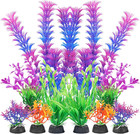 Artificial Fish Tank Plants, Aquarium Decorations Plastic Accessories, Purple