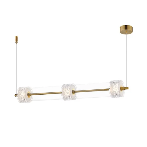 ET2 Lighting Elysian 3 Light LED Linear Pendant, Brass/Ripple - E11083-124NAB - Picture 1 of 1