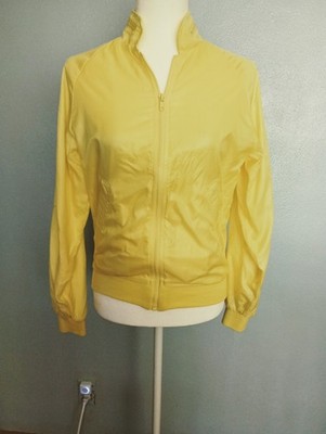 Duckster Vintage 70s Pastel Yellow Hooded Windbreaker Track Jacket Size S