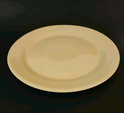 T.S.T. Lu-Ray Pastels Large Chop Plate Persian Cream Yellow 14'' Platter Vintage