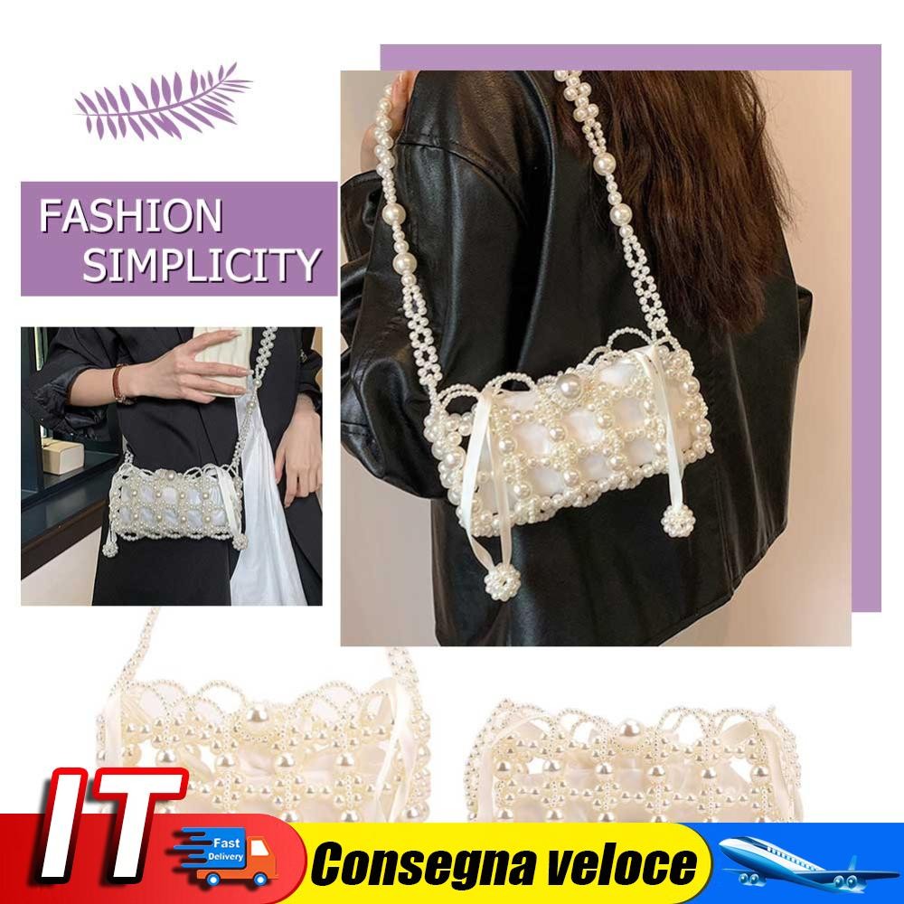 SAOLA Borse a tracolla da donna Borse da donna con perline fatte a mano Pochette da se