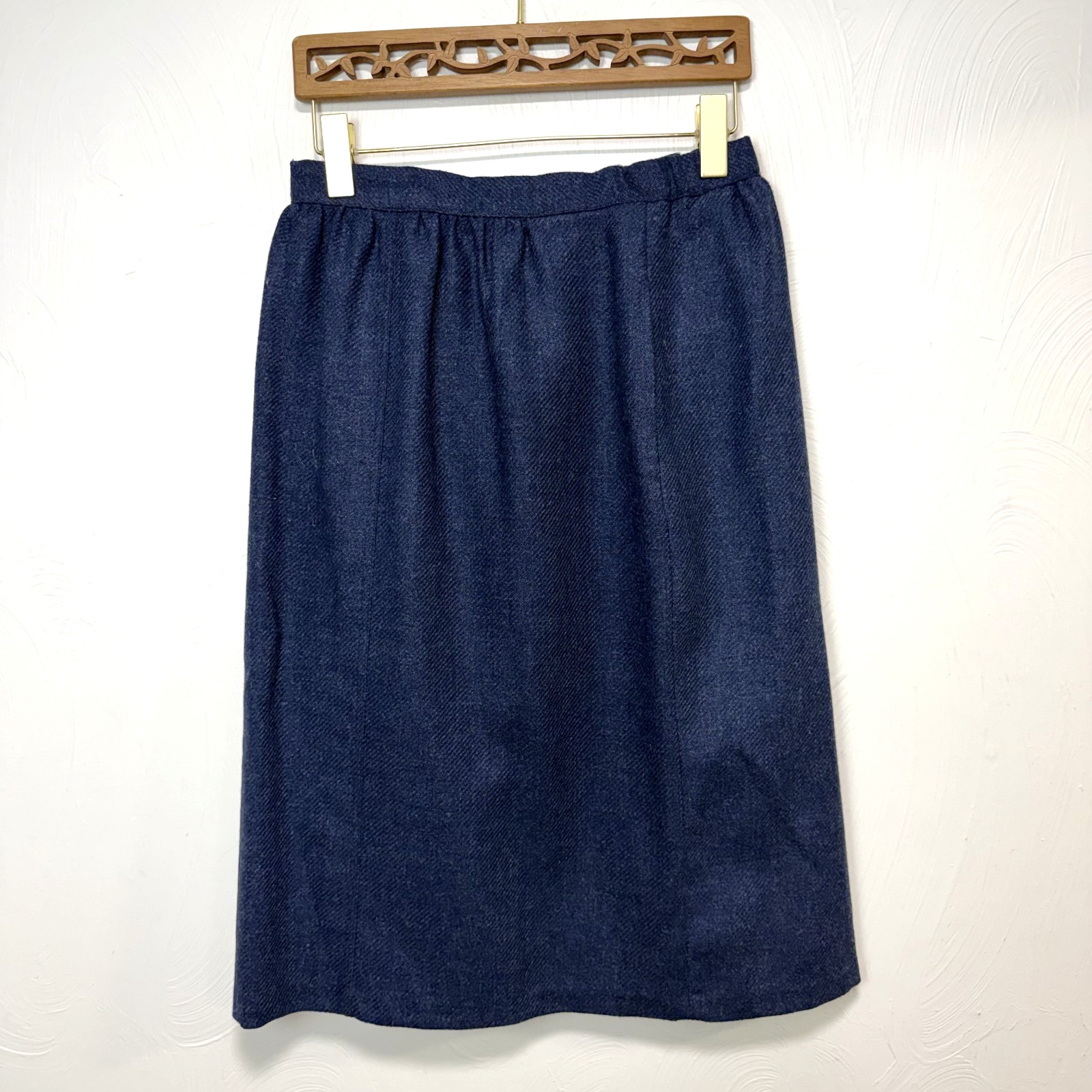Vintage Russ Women's Blue Tweed Style Lined Classic Midi Skirt Size 16