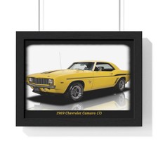 Iconic 1969 Yellow Chevrolet Camaro Poster - Legendary Muscle Car Wall Art for