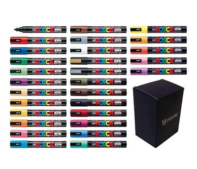 Posca Paint Marker Pen Medium Point (PC-5M) 29 Colors Fullset With Original Box 
