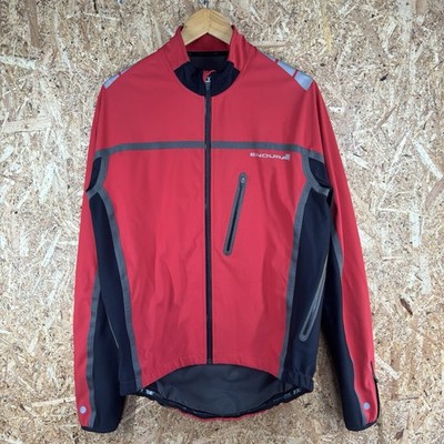 Endura Stealth Fahrradjacke Herren Large rot schwarz wasserdicht Softshell Full Zip