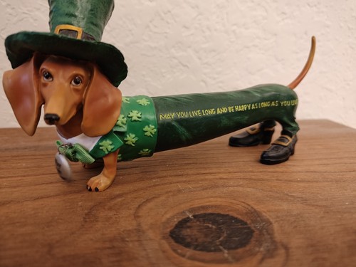 Westland Hot Diggity "Way Irish" Dachshund Figurine, Weiner Dog Collectible