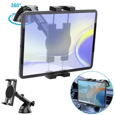 Car Tablet Phone Holder 360° Rotation Windshield Mount for 4.7-12.9" iPad iPhone