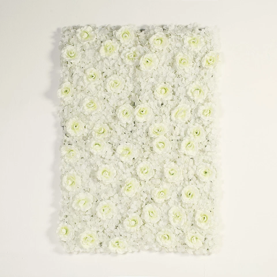 8 Cream Roses and Hydrangea Flowers Mat Wall Backdrop Panels Wedding Decorations - Image 4 of 4